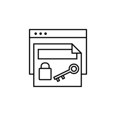 Poster - Browser document lock online icon. Element of confidential line icon