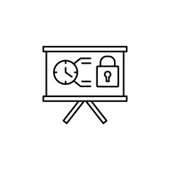 Poster - Statistics financial lock presentation icon. Element of confidential line icon