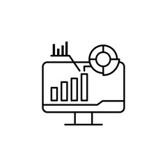 Poster - Computer growth private icon. Element of confidential line icon