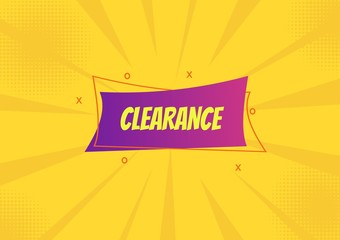 Wall Mural - Flat linear promotion banner banners bearing clearance with a yellow background
