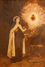 PALMA DE MALLORCA, SPAIN - JANUARY 29, 2019: The Painting Of St. Teresa Of Avila In The Church Iglesia De Santa Maria Magdalena