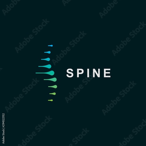 Cuadros en Lienzo Spine logo design template.icon for science technology