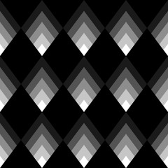 Wall Mural - Rhombus Geometric Black and White Seamless Pattern