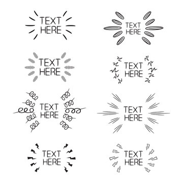 hand drawn and doodle elements for emphasis text in comic style