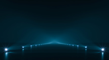 Futuristic pathway background with light illumination