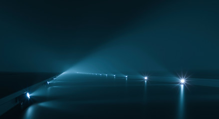 Futuristic pathway background with light illumination