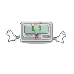 Sticker - Money eye pager cartoon isolated with the character