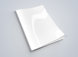 Wall Mural - magazine soft cover mockup isolated on grey background 3d rendering