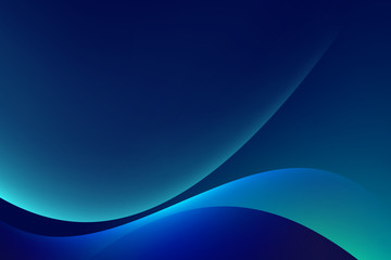 Wall Mural - abstract background glow curve lines on dark blue green background luxury copy space