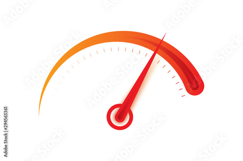 Fotografía orange and red speedometer dial illustration