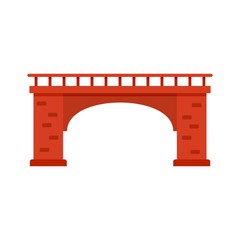 Wall Mural - Brick bridge icon. Flat illustration of brick bridge vector icon for web design