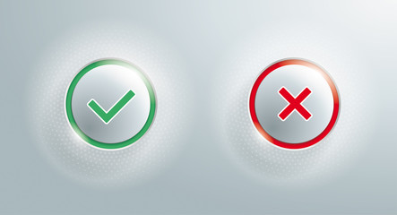 Canvas Print - yes no buttons halftone