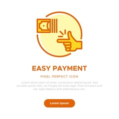 Concept of Easy Payment Icon, Graphic User Interface, Onboarding App, Web Feature List Graphic