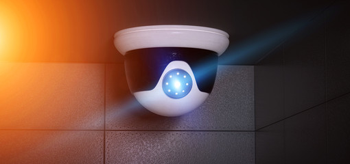 Poster - Security CCTV camera system - 3d rendering