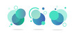 Set of round abstract badges, icons or shapes in mint, green and blue colors