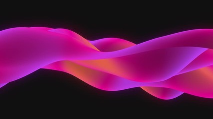 Poster - Looped animation. Abstract colorful wavy background in bright rainbow colors. Modern colorful wallpaper. 3d rendering.