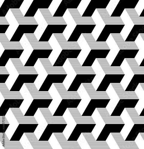 Seamless geometric isometric pattern. 3D illusion.