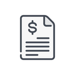 Fototapete - Invoice color line icon. Payment and tax bill vector outline colorful sign.