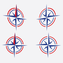 Vector Geography Science Compass Sign Icon.