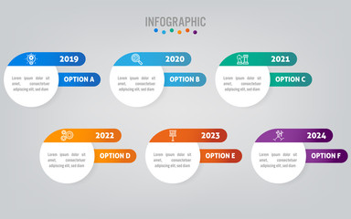 Sticker - Business infographic labels template with option