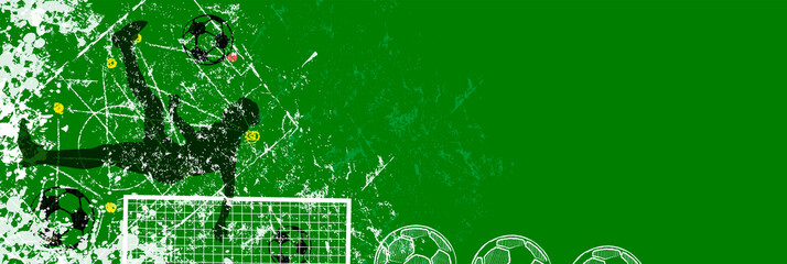 Wall Mural - grunge soccer o. football design template, vector mockup with large copy space