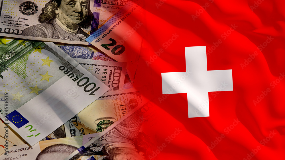 Waving Money and Switzerland Flag Stock Illustration | Adobe Stock