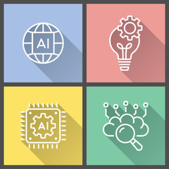 Poster - artificial intelligence - vector icon for graphic and web design.