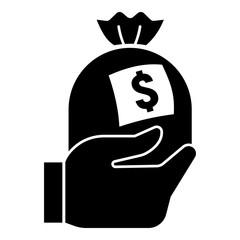 Poster - Money bag icon. Simple illustration of money bag vector icon for web design isolated on white background
