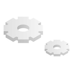 Poster - Gear wheels icon. Isometric of gear wheels vector icon for web design isolated on white background