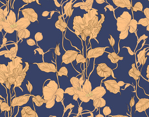 Wall Mural - Floral seamless pattern.