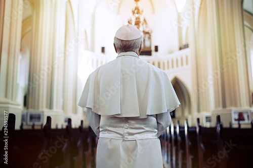Fotomural Pope in the church. Back view