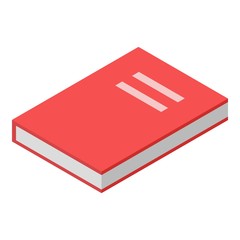 Poster - Red book icon. Isometric of red book vector icon for web design isolated on white background
