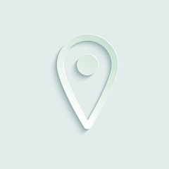 Poster -   paper Map pointer  - vector icon, line design