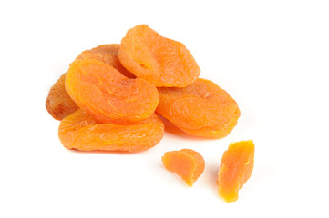 Wall Mural - Pile of Dried Apricots Isolated on White Background