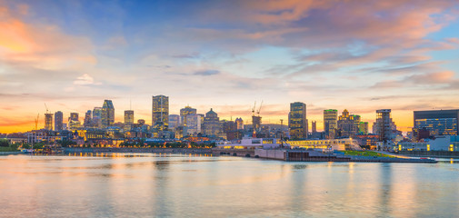 Wall Mural - Downtown Montreal skyline at sunset