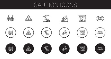 Sticker - caution icons set