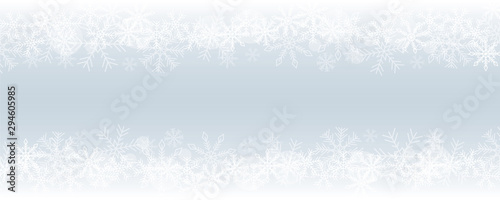 Cuadros en Lienzo winter christmas snowy border blue background vector illustration EPS10