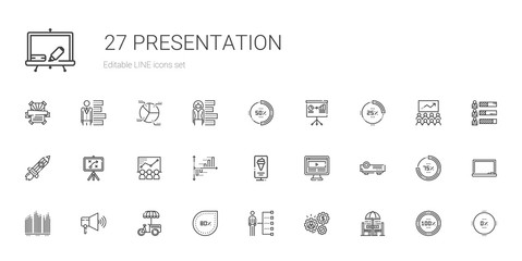 Sticker - presentation icons set