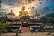 Huge Golden Buddha Statue On Top Of The Museum Of The Golden Temple Dambulla