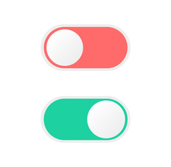 Aufkleber - Collection of on and off buttons. Slider buttons. Vector illustration.