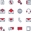 16 colored thin line icons. For business, user interfaces and web sites.