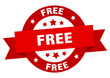 free ribbon. free round red sign. free