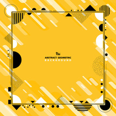 Poster - Abstract yellow geometric decoration with black and white tone design background. illustration vector eps10