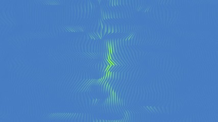 Poster - Looped animation. Abstract colorful wavy background in blue color. Modern colorful wallpaper. 3d rendering.
