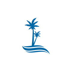 Sticker - Coconut tree icon logo design vector template