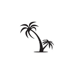 Poster - Coconut tree icon logo design vector template