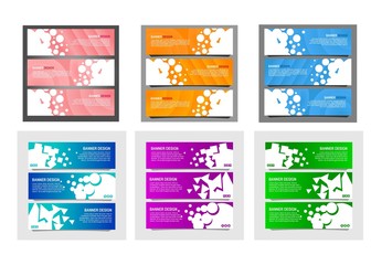 Wall Mural - Bundle of 18 abstract design banner web template.vector design