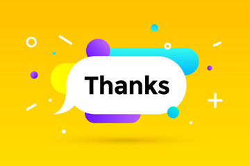 Fototapete - Thanks. Banner, speech bubble, poster and sticker concept