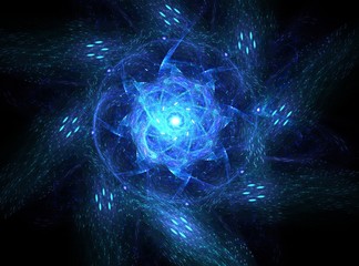 Poster - geometry of space series. visually attractive backdrop made of conceptual grids curves and fractal e