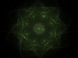 Poster - Abstract fractal color background with crossing circles and oval. Motion illustration.
